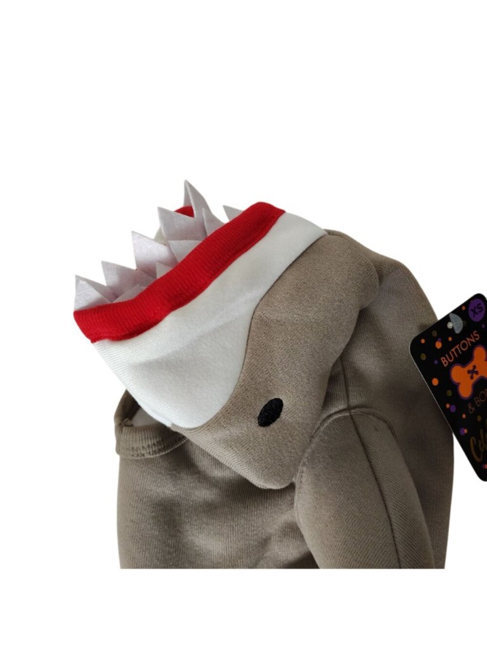 Buttons and Bones Dog Size XS Shark Fleece Hoodie Halloween Costume - Picture 3 of 6